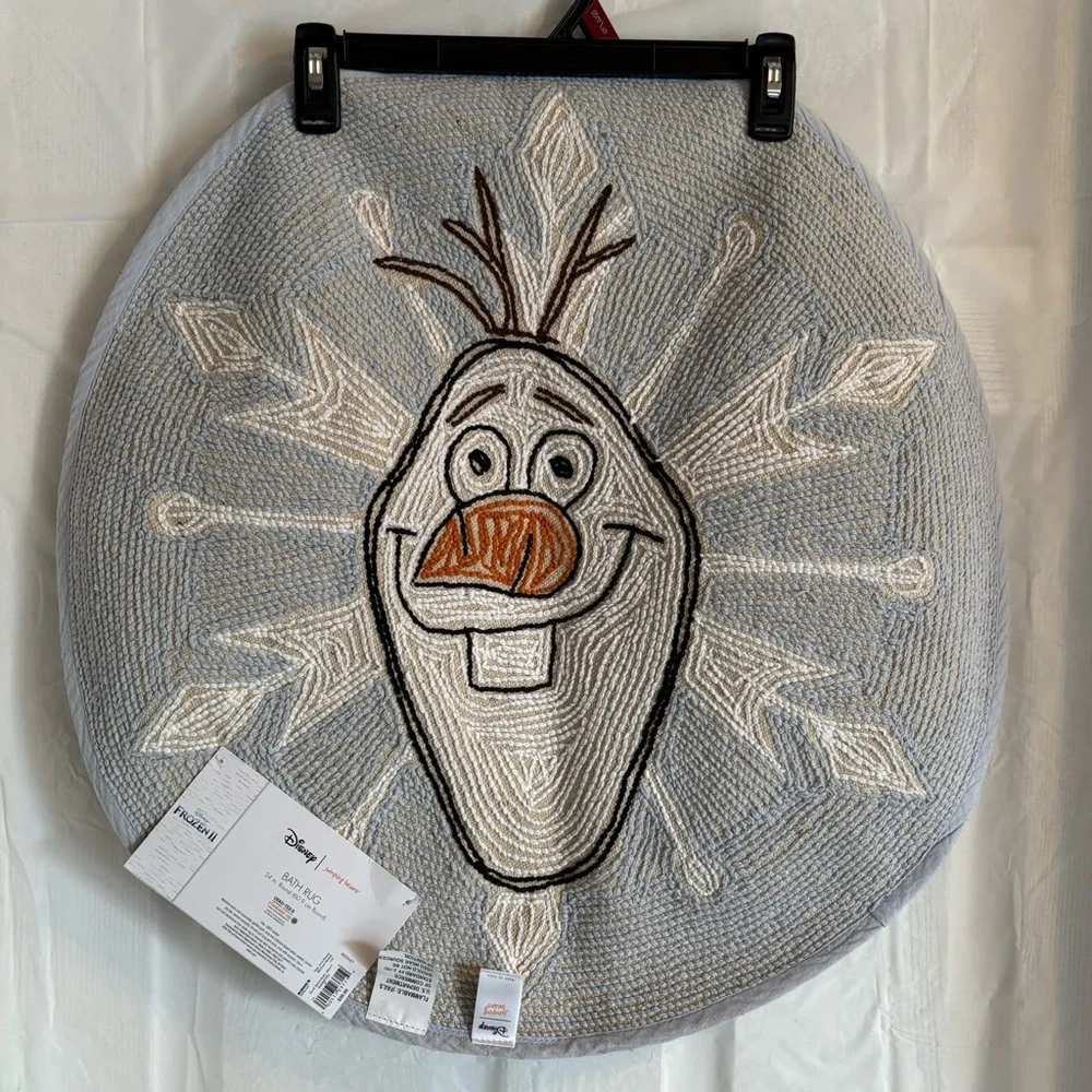 Disney Frozen Olaf Round Bath Rug 24”‎ Kids Bathroom 100% Cotton NWT